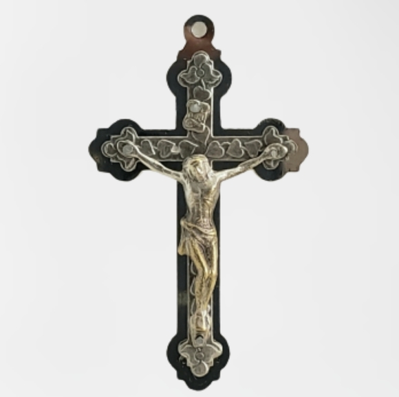 Crucifix Jesus Christ Cross Pendant Made in Italy with Storage Pouch 1920s 30s - Picture 1 of 6